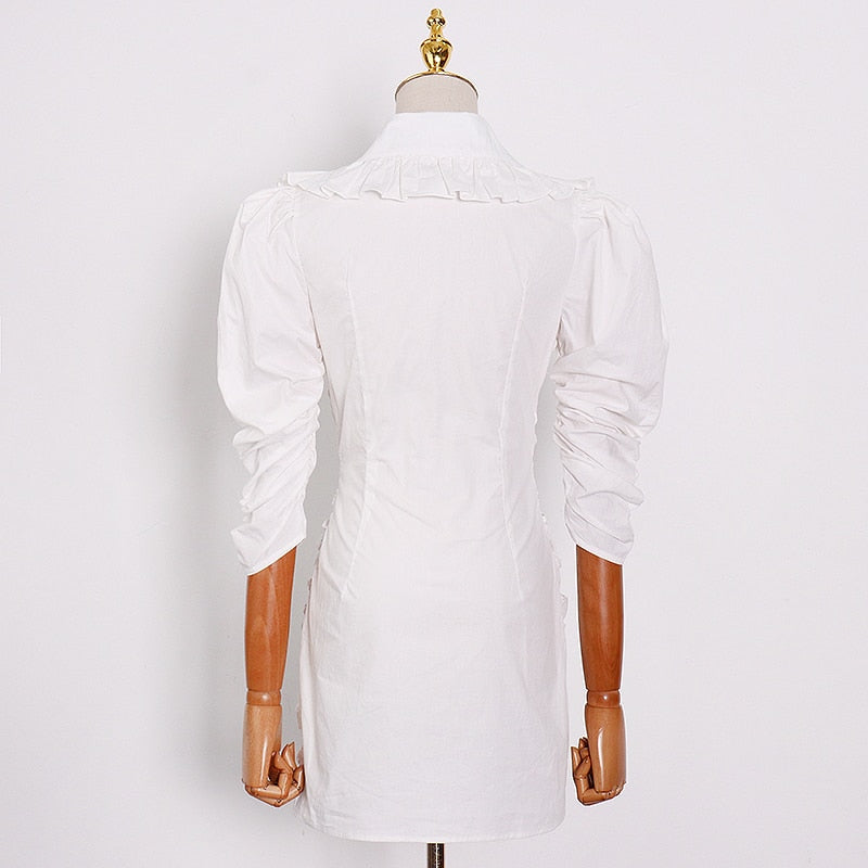 KELLY Ruched and Ruffled Mini Dress in colors