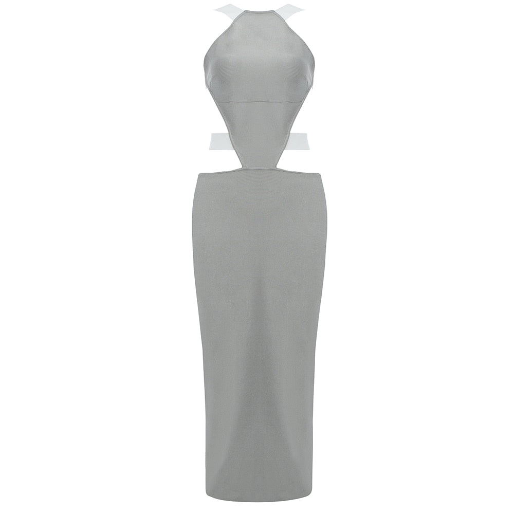 FARIDA Backless Straps Midi Dress