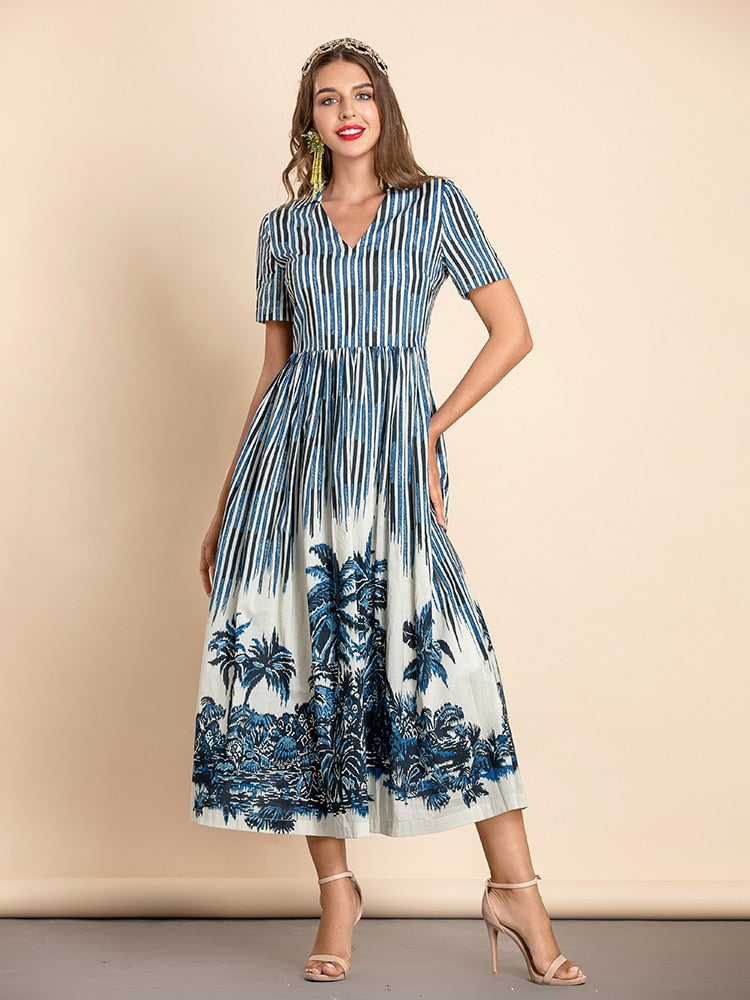 MATILDE Holiday Stripes Midi Dress