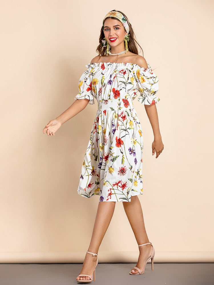 ILLONDRA Floral Print Flowy Midi Dress