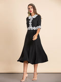 ANNIE Classic Midi Dress with Lace Details