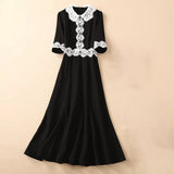 ANNIE Classic Midi Dress with Lace Details