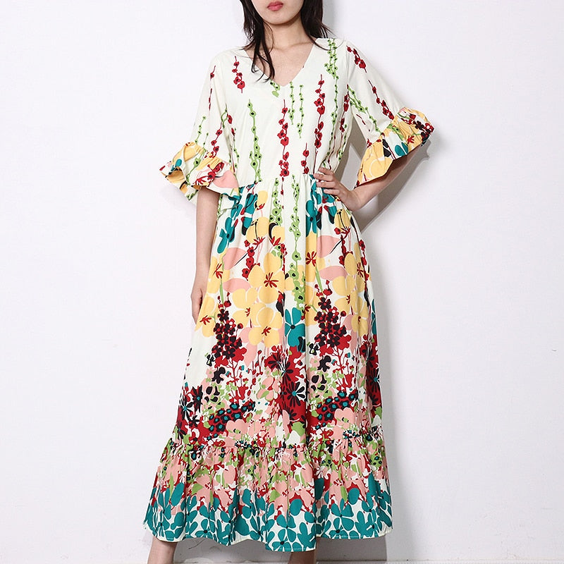 Garden Blooms Boho Maxi Dress