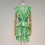 Ruffled Tropical Mini Dress in colors