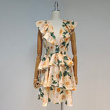 Ruffled Tropical Mini Dress in colors