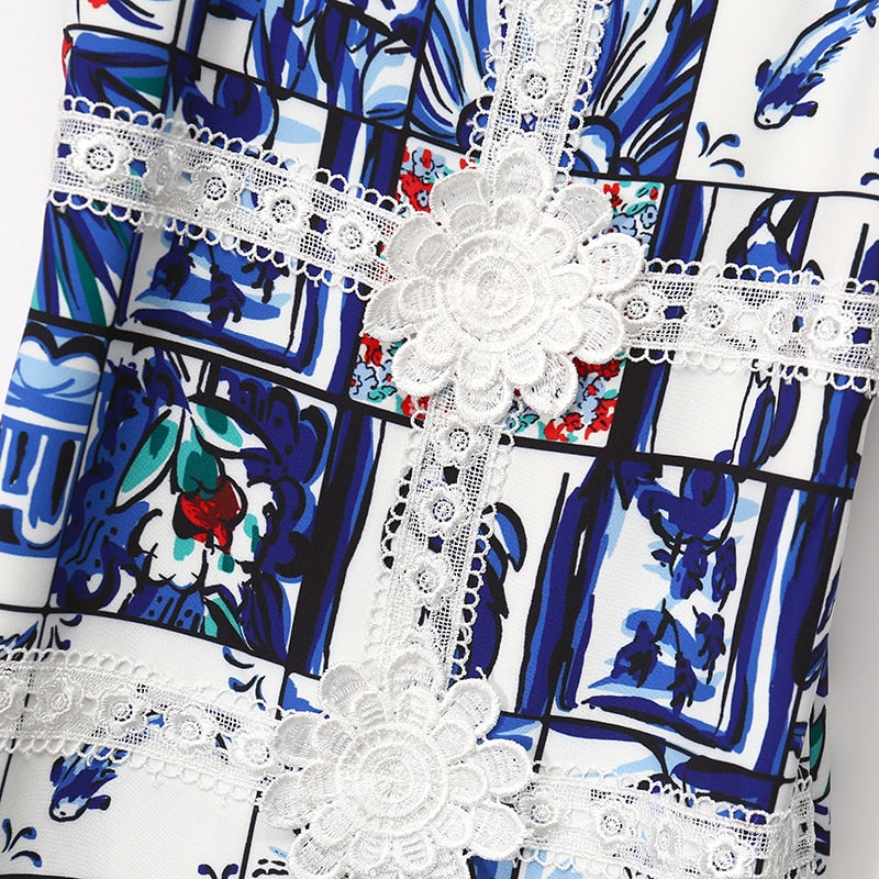 MAJOLICA Print Lace summer Dress