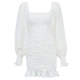 CASSANDRA Empire Cut Ruched Mini Dress