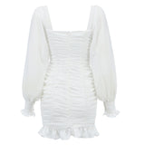 CASSANDRA Empire Cut Ruched Mini Dress
