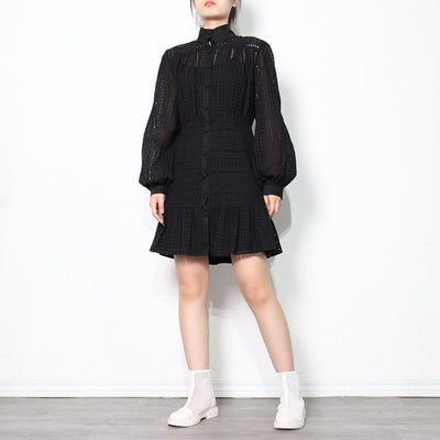 ZOE Button-down Eyelet Mini Dress in colors