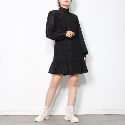 ZOE Button-down Eyelet Mini Dress in colors