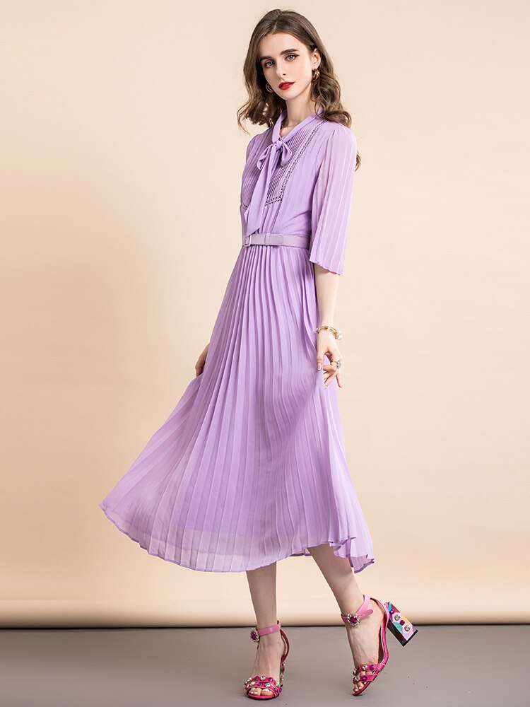 CARISSA Pleated Midi Dress