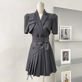 Structured Belted Mini Dress