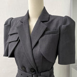 Structured Belted Mini Dress