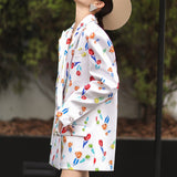 Tulip Print Oversize Double-breasted Blazer