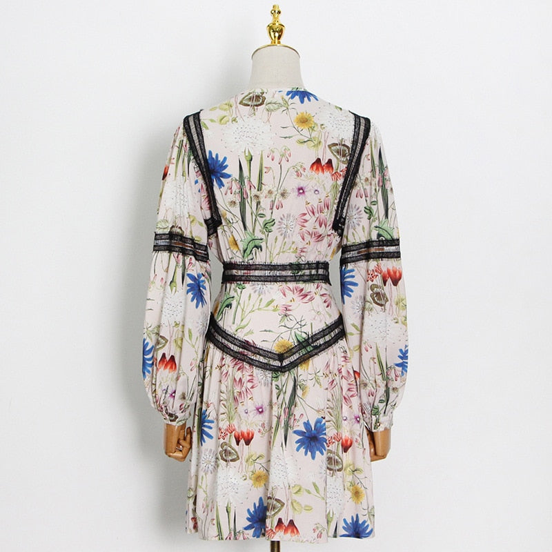 Prairie Chic Floral Print Midi Dress