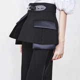 Wide leg belted pants