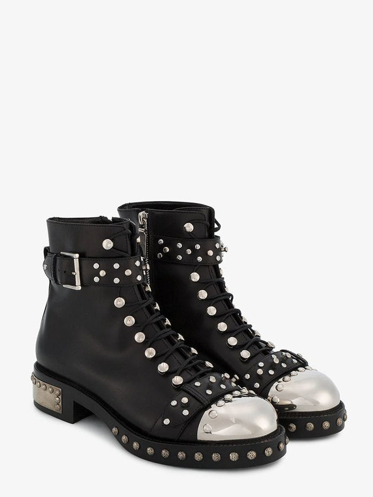 Studded punk ankle-boots