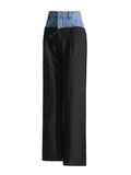 Color block stylish denim pants