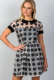 Ladies fashion daisy print baby doll peter pan collar mini dress