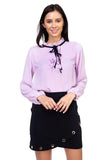 Ruffle mock pussycat bow shirt