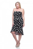 Off-shoulders Polka Dot midi Dress