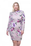 Mock Neck Floral mini Dress