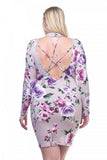 Mock Neck Floral mini Dress
