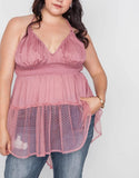 Smokey pink mesh top-Primetime Looks