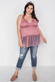 Smokey pink mesh top-Primetime Looks