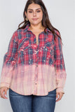 Plaid bleach dye shirt-Primetime Looks