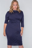 Basic Bodycon 3/4 Sleeve Dress