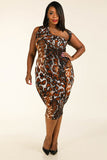 Sleeveless curvy Bodycon Dress in leopard-Primetime Looks