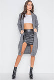 Plaid Single Button Long Sleeve Cardigan