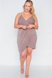 Mocha Tulip-hem Evening Dress-Primetime Looks
