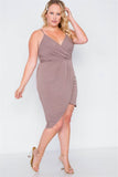 Mocha Tulip-hem Evening Dress-Primetime Looks