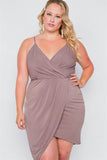 Mocha Tulip-hem Evening Dress-Primetime Looks