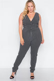 V-neck striped  Bodycon Jumpsuit