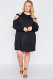 Knit Strap Shoulder Long Sleeve mini Dress-Primetime Looks