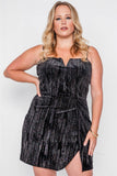 Black Side Slit shimmery Mini Dress-Primetime Looks