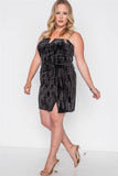 Black Side Slit shimmery Mini Dress-Primetime Looks