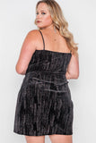 Black Side Slit shimmery Mini Dress-Primetime Looks