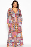 Printed Autumn Maxi Dress-Primetime Looks