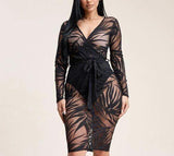 Laila Cross Over Burnout Mesh Midi Dress-Primetime Looks