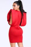 Kourtney super shoulders dress in red