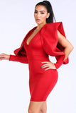 Kourtney super shoulders dress in red