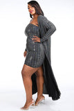 Shawnda dress and cardigan set in silver