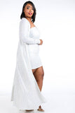 Shawnda dress and cardigan set in white