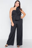 Plus Size Tailored Frill Wide Leg Sleeveless Cocktail Jumpsuit