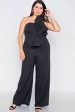 Plus Size Tailored Frill Wide Leg Sleeveless Cocktail Jumpsuit