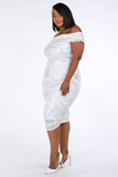 Ruched Off Shoulder Dress